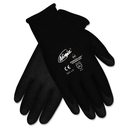 Ninja HPT PVC Coated Nylon Gloves, Medium, Black, 12 Pairs/Box-(CRWN9699MDZ)