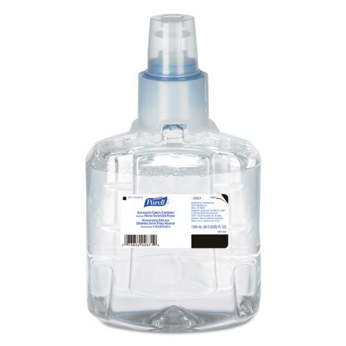Advanced Hand Sanitizer Green Certified Foam Refill, For LTX-12 Dispensers, 1,200 mL, Fragrance-Free, 2/Carton-(GOJ190402CT)