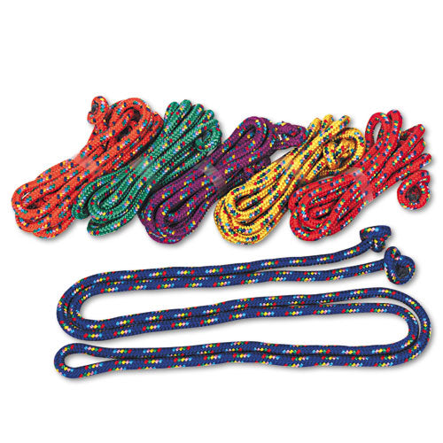 Braided Nylon Jump Ropes, 8 ft, Assorted, 6/Pack-(CSICR8SET)