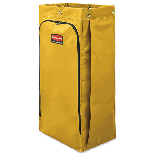 Vinyl Cleaning Cart Bag, 34 gal, 17.5" x 33", Yellow-(RCP1966881)