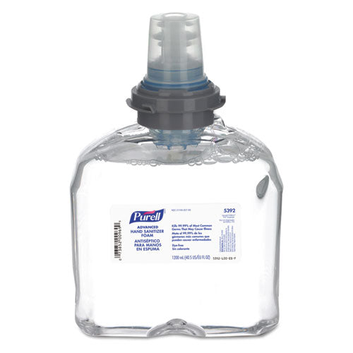 Advanced TFX Refill Instant Foam Hand Sanitizer, 1,200 mL, Unscented, 2/Caton-(GOJ539202CT)