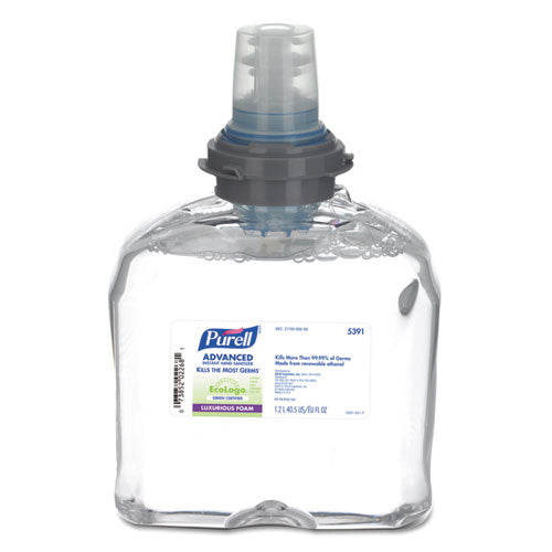 Green Certified TFX Refill Advanced Foam Hand Sanitizer, 1,200 mL, Fragrance-Free, 2/Carton-(GOJ539102CT)