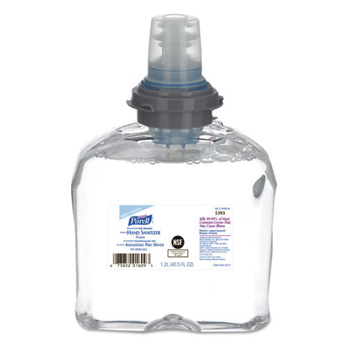 Advanced E-3 Rated Foam Hand Sanitizer, 1,200 mL Refill, Fragrance-Free, 2/Carton-(GOJ539302)