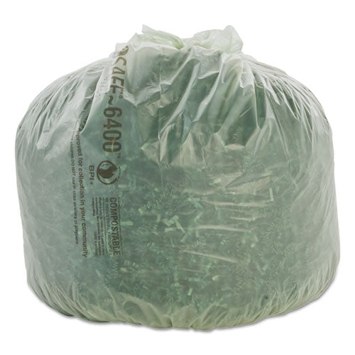 EcoSafe-6400 Bags, 13 gal, 0.85 mil, 24" x 30", Green, 45/Box-(STOE2430E85)