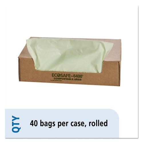 EcoSafe-6400 Bags, 48 gal, 0.85 mil, 42" x 48", Green, 40/Box-(STOE4248E85)