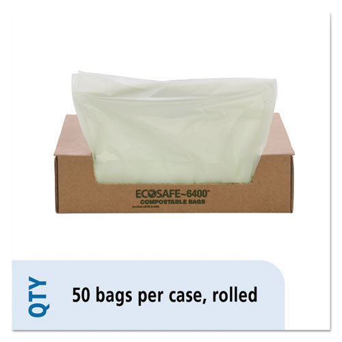 EcoSafe-6400 Bags, 32 gal, 0.85 mil, 33" x 48", Green, 50/Box-(STOE3348E85)