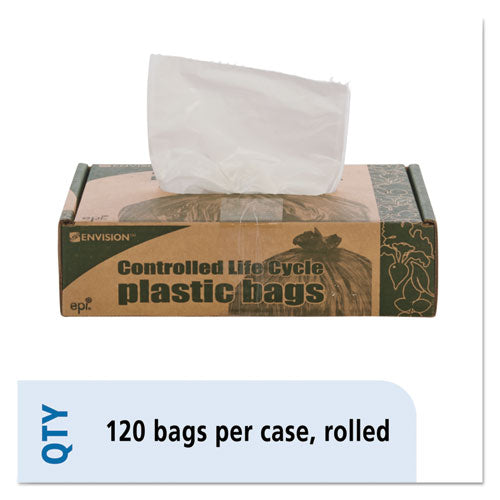 Controlled Life-Cycle Plastic Trash Bags, 13 gal, 0.7 mil, 24" x 30", White, 120/Box-(STOG2430W70)