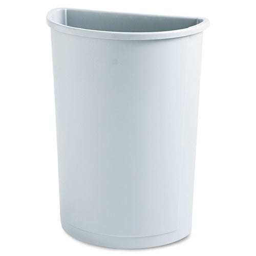 Untouchable Half-Round Plastic Receptacle, 21 gal, Plastic, Gray-(RCP352000GY)