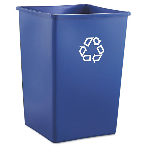 Square Recycling Container, 35 gal, Plastic, Blue-(RCP395873BLU)