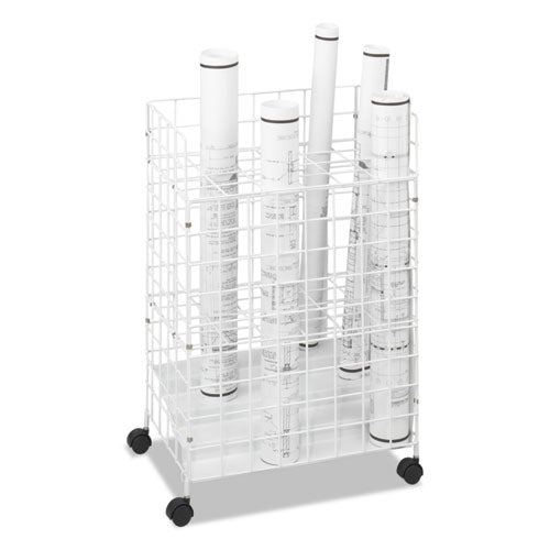 Wire Roll Files, 24 Compartments, 21w x 14.25d x 31.75h, White-(SAF3088)