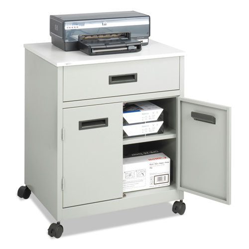Steel Machine Stand with Pullout Drawer, Engineered Wood, 3 Shelves, 1 Drawer, 25" x 20" x 29.75", Gray-(SAF1870GR)