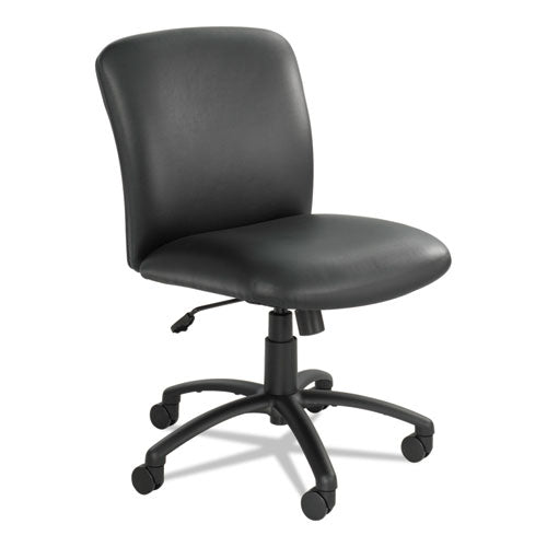 Uber Big/Tall Series Mid Back Chair, Vinyl, Supports Up to 500 lb, 18.5" to 22.5" Seat Height, Black-(SAF3491BV)