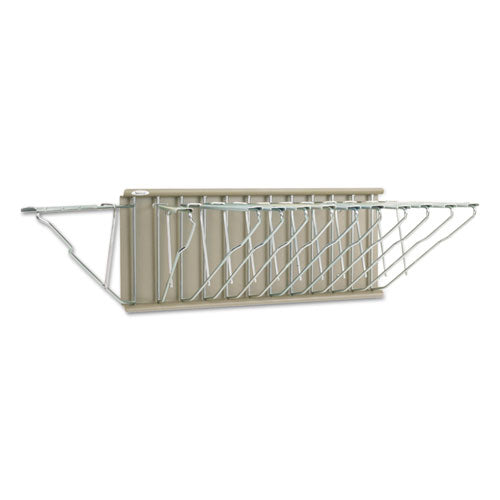 Sheet File Pivot Wall Rack, 12 Hanging Clamps, 24w x 14.75d x 9.75h, Sand-(SAF5016)