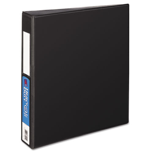 Heavy-Duty Non-View Binder with DuraHinge and One Touch EZD Rings, 3 Rings, 1.5" Capacity, 11 x 8.5, Black-(AVE79991)