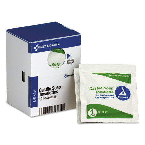 Refill for SmartCompliance General Business Cabinet, Castile Soap Wipes, 5 x 7, 10/Box-(FAOFAE4014)