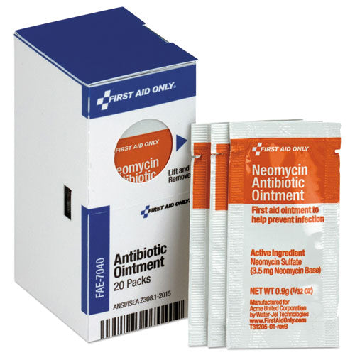 Refill for SmartCompliance General Cabinet, Antibiotic Ointment, 0.9g Packet, 20/Box-(FAOFAE7040)