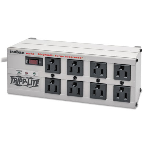 Isobar Surge Protector, 8 AC Outlets, 25 ft Cord, 3,840 J, Light Gray-(TRPISOBAR825ULT)