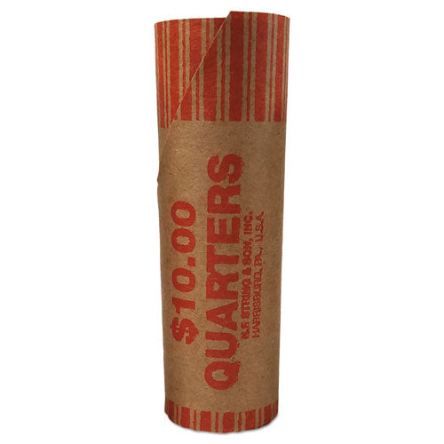 Preformed Tubular Coin Wrappers, Quarters, $10, 1000 Wrappers/Carton-(ICX94190093)