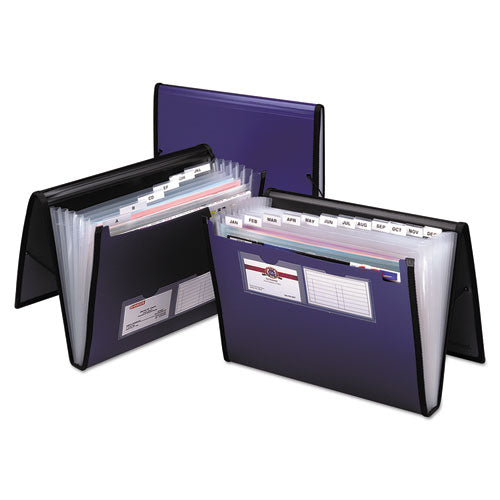 Professional Expanding Organizer, 7 Sections, Elastic Cord Closure, 1/6-Cut Tabs, Letter Size, Blue-(PFX52670)