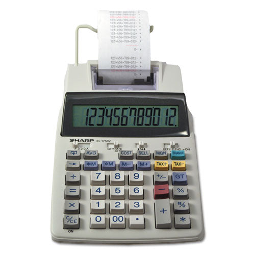 EL-1750V Two-Color Printing Calculator, Black/Red Print, 2 Lines/Sec-(SHREL1750V)