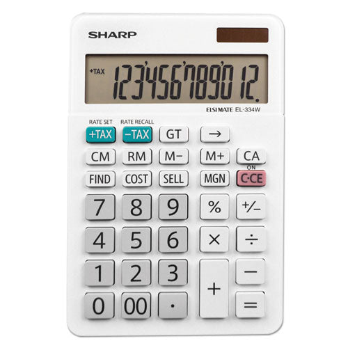 EL-334W Large Desktop Calculator, 12-Digit LCD-(SHREL334W)