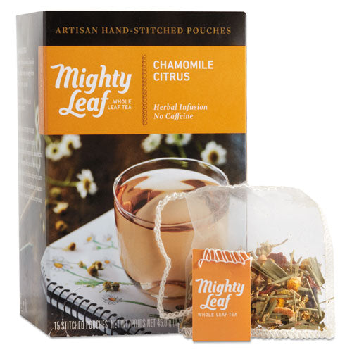 Whole Leaf Tea Pouches, Chamomile Citrus, 15/Box-(PEE510136)