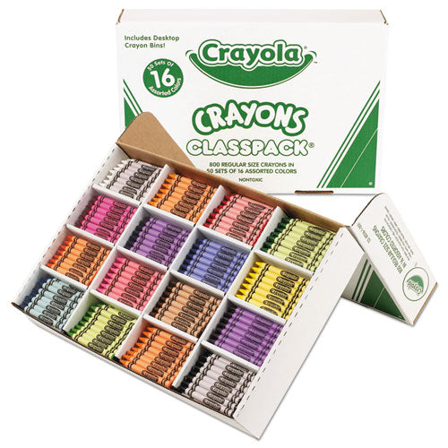 Classpack Regular Crayons, 16 Colors, 800/Box-(CYO528016)