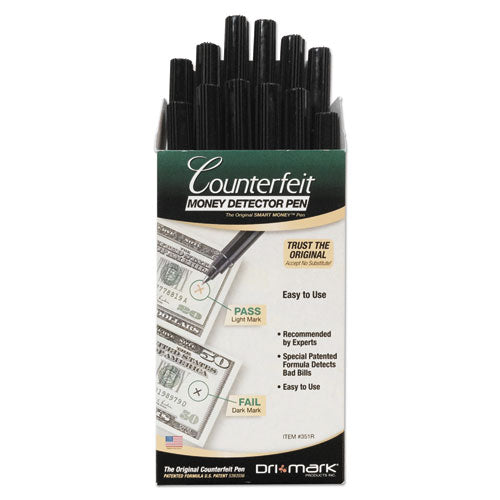 Smart Money Counterfeit Bill Detector Pen, U.S. Currency, 12/Pack-(DRI351R1)