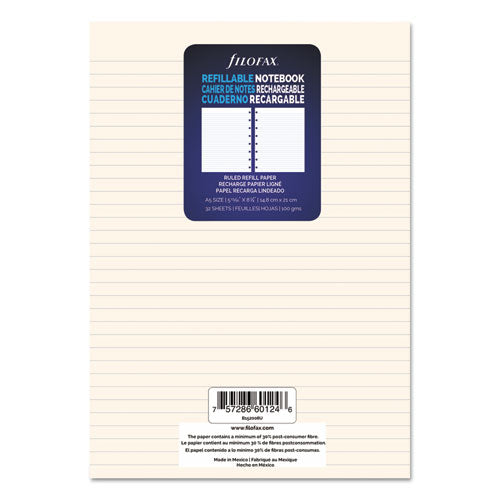 Notebook Refills, 8-Hole, 8.25 x 5.81, Narrow Rule, 32/Pack-(REDB152008U)