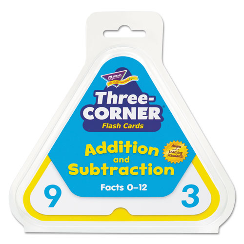Three-Corner Flash Cards, Addition/Subtraction, 5.5 x 5.5, 48/Set-(TEPT1670)