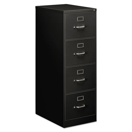 Economy Vertical File, 4 Legal-Size File Drawers, Black, 18" x 25" x 52"-(ALEHVF1952BL)