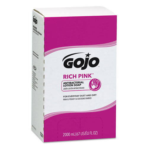 RICH PINK Antibacterial Lotion Soap Refill, Floral, 2,000 mL, 4/Carton-(GOJ7220)