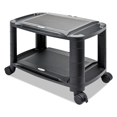 3-in-1 Cart/Stand, Plastic, 3 Shelves, 1 Drawer, 100 lb Capacity, 21.63" x 13.75" x 24.75", Black/Gray-(ALEU3N1BL)