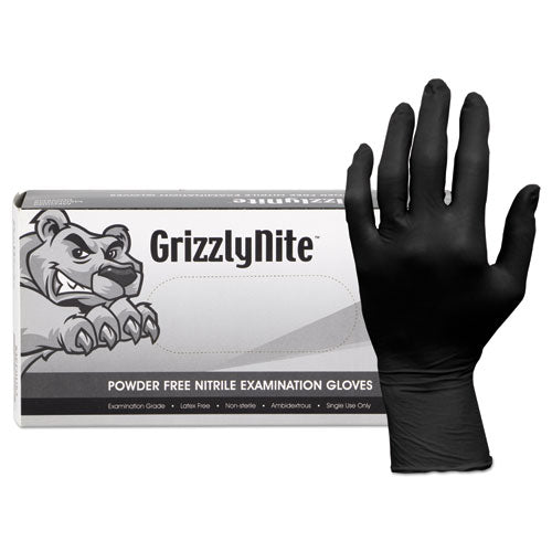 ProWorks GrizzlyNite Nitrile Gloves, Black, X-Large, 1,000/Carton-(HOSGLN105FX)