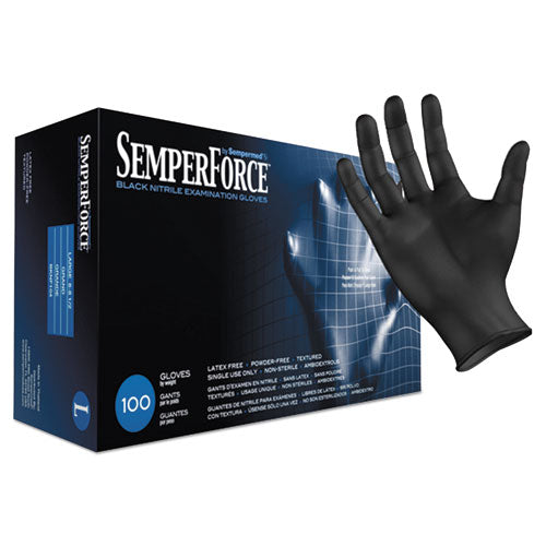 SemperForce Gloves, Black, Large, 1,000/Carton-(SEZBKNF104)
