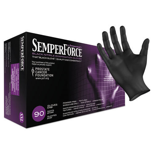 SemperForce Gloves, Black, 2X-Large, 1,000/Carton-(SEZBKNF106)