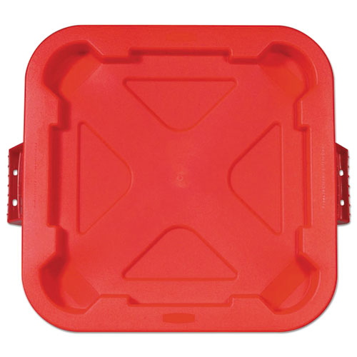 Square BRUTE Lid, 21.88w x 21.88d x 2.13h, Red-(RCP3529RED)