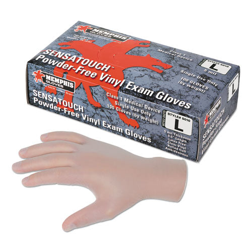 Sensatouch Clear Vinyl Disposable Medical Grade Gloves, Medium, 100/Box, 10 Box/Carton-(MPG5010MCT)