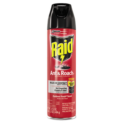 Ant and Roach Killer, 17.5 oz Aerosol Spray, Outdoor Fresh, 12/Carton-(SJN669798)