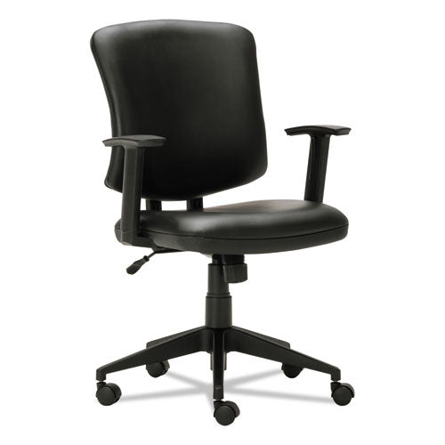 Alera Everyday Task Office Chair, Bonded Leather Seat/Back, Supports Up to 275 lb, 17.6" to 21.5" Seat Height, Black-(ALETE4819)