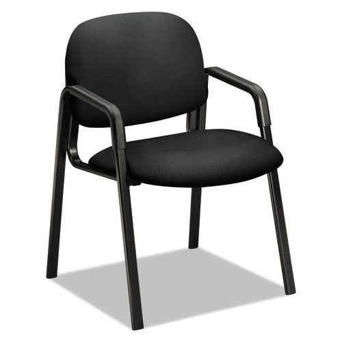 Solutions Seating 4000 Series Leg Base Guest Chair, Fabric Upholstery, 23.5" x 24.5" x 32", Black Seat/Back, Black Base-(HON4003CU10T)