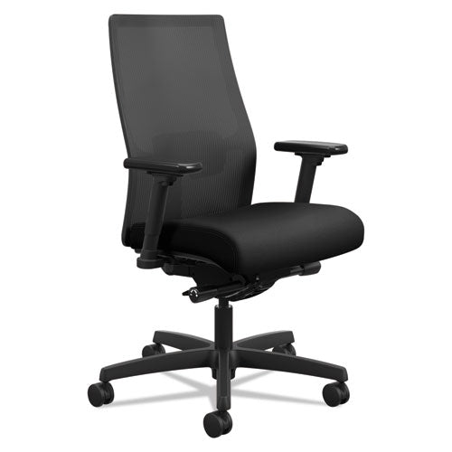 Ignition 2.0 4-Way Stretch Mid-Back Mesh Task Chair, Supports Up to 300 lb, 17" to 21" Seat Height, Black-(HONI2MM2AMC10BT)