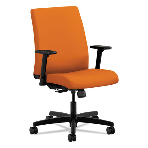 Ignition Series Fabric Low-Back Task Chair, Supports 300 lb, 17" to 22" Seat Height, Apricot Seat/Back, Black Base-(HONIT105CU47)