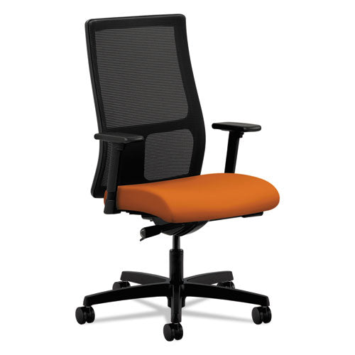 Ignition Series Mesh Mid-Back Work Chair, Supports Up to 300 lb, 17" to 22" Seat Height, Apricot Seat, Black Back/Base-(HONIW103CU47)