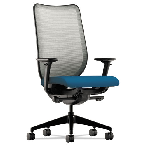 Nucleus Series Work Chair, ilira-Stretch M4 Back, Supports 300 lb, 17" to 22" Seat, Peacock Seat/Back, Black Base-(HONN102CU97)