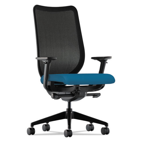 Nucleus Series Work Chair, ilira-Stretch M4 Back, Supports 300 lb, 17" to 22" Seat, Peacock Seat/Back, Black Base-(HONN103CU97)