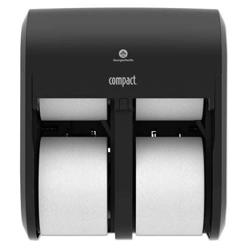 Compact Quad Vertical 4-Roll Coreless Dispenser, 11.75 x 6.9 x 13.25, Black-(GPC56744A)