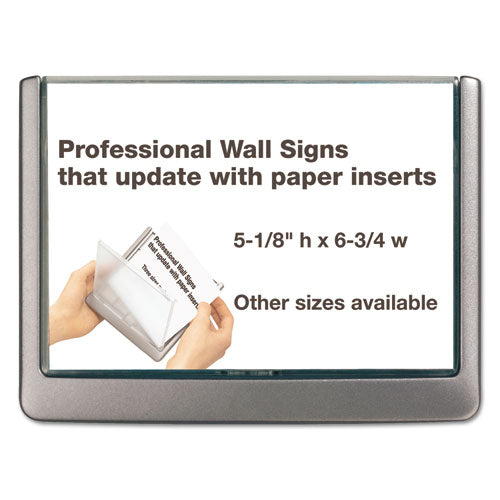 Click Sign Holder For Interior Walls, 6.75 x 0.63 x 5.13, Gray-(DBL497737)