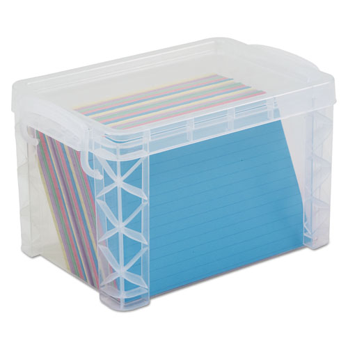 Super Stacker Storage Boxes, Holds 500 4 x 6 Cards, 7.25 x 5 x 4.75, Plastic, Clear-(AVT40305)