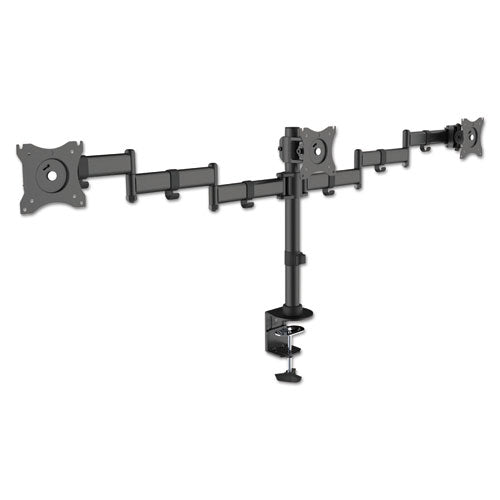 Articulating Triple Monitor Arms, For 13" to 27" Monitors, 360 deg Rotation, 45 deg Tilt, 180 deg Pan, Black, Supports 18 lb-(KTKMA230)